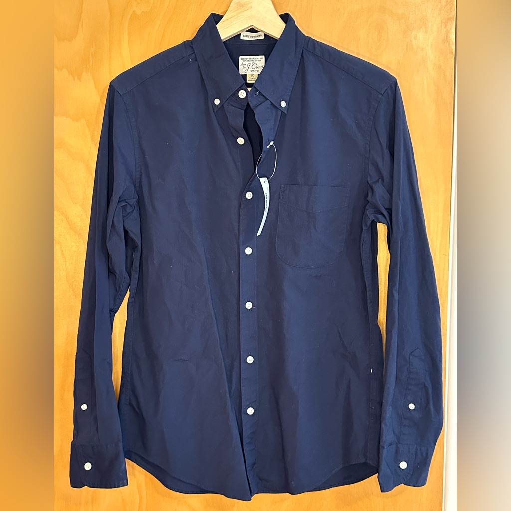 J Crew Secret Wash Shirt In Navy Nwt
